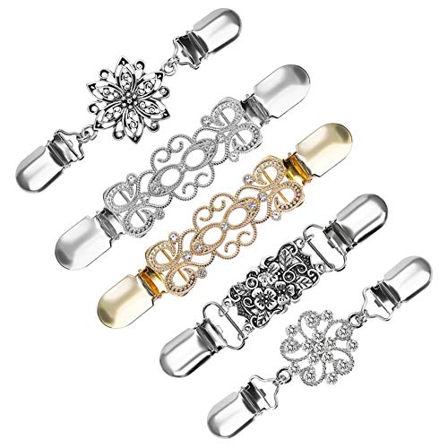 Fantesi Pulloverclips, Retro-Strickjacken-Clips, Kleider-, Schal-Clip für Frauen, Mädchen, 5 Stück von FANTESI