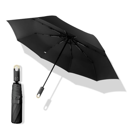 Sturmfester Automatischer Taschenschirm Winddicht & UV-Schutz, Kompakter Reise-Regenschirm für Damen & Herren, Leicht & Stabil, 210T Stoff, Auf-Zu-Automatik, Faltbar & Tragbar von FANWINKJ
