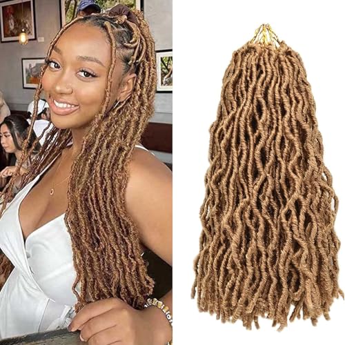FANWYFYU 8Packs Goddess Locs Häkelhaar für schwarze Frauen, Zoll Göttin Locs Häkeln Faux Locs Häkelhaar, Bohemian Stil Locs, Fluss Locs Häkelhaar mit Lockigen Enden Synthetisch (27#, JPS-18Inch) FANWYFYU 8Packs Goddess Locs Häkelhaar für schwarze Frauen, Zoll Göttin Locs Häkeln Faux Locs Häkelhaar, Bohemian Stil Locs, Fluss Locs Häkelhaar mit Lockigen Enden Synthetisch (27#, JPS-18Inch) von FANWYFYU