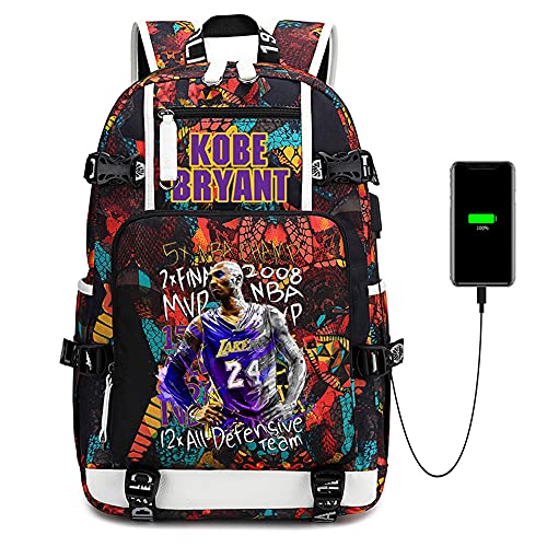 Basketball Spieler Star Legend Eever Ends Multifunktions Rucksack Reisestudent LaptopTagesrucksack Fans Büchertasche für Männer Frauen (Rot - 24 Muster 5) von FANwenfeng