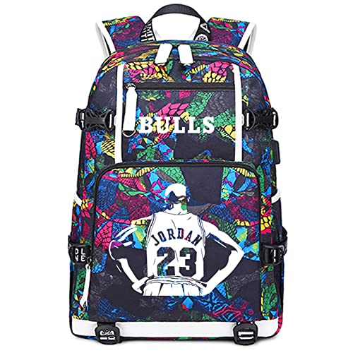 Basketball Spieler 23 leuchtender Multifunktions Rucksack Reisestudenten fans Lumineszenz Büchertasche für Männer Frauen von FANwenfeng