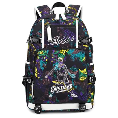 Fußballer Spieler 7 leuchtender Multifunktions Rucksack Reisestudenten fans Lumineszenz Büchertasche für Männer Frauen von FANwenfeng