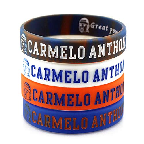 Lorh's store NBA Basketball Carmelo Anthony Porträt Armband Nummer 7 Silikon Inspirierende Wort Sport Schweißbänder 4 Pcs von FANwenfeng