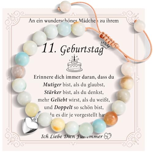 FAOMZQ Armband zum 11. Geburtstag für Mädchen - Geschenke für Tochter, Schwester, Freundin, Nichte, Enkelin, Patentochter von FAOMZQ