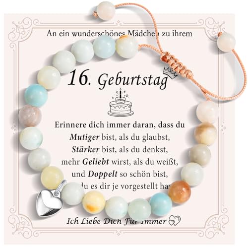 FAOMZQ Armband zum 16. Geburtstag für Mädchen - Geschenke für Tochter, Schwester, Freundin, Nichte, Enkelin, Patentochter von FAOMZQ