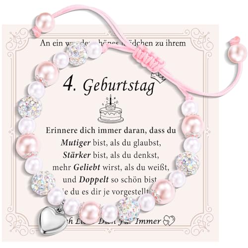FAOMZQ 4. Geburtstag Armband - Geschenk für Mädchen ab 4 Jahren von FAOMZQ