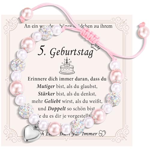 FAOMZQ 5. Geburtstag Mädchen Armband Geschenk - für 5 Jahre Alte Tochter, Schwester, Freundin, Nichte, Enkelin, Patentochter von FAOMZQ