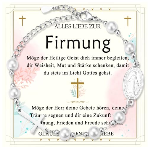FAOMZQ Firmung Geschenke Mädchen, Firmung Armband für Mädchen, Firmungsgeschenk Firmungsarmband Mädchen, Liebevolles Geschenk zur Firmung für Tochter Patentochter Schwester Enkelin Nichte Freundin von FAOMZQ
