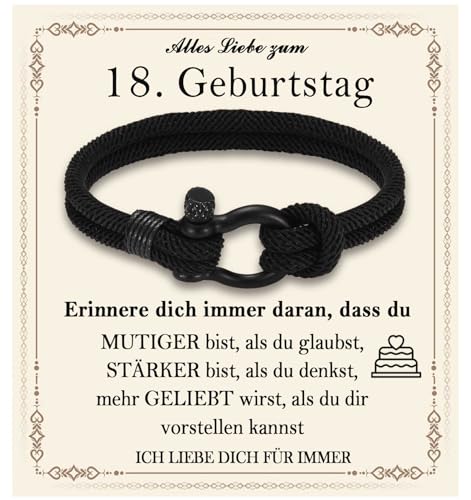 FAOMZQ Geburtstagsgeschenk für Jungen, Armband Geschenke für Jungs zum 18. Geburtstag, Tolles Geschenk für 18-Jährige Jungen Teenager zum 18 Geburtstag von FAOMZQ