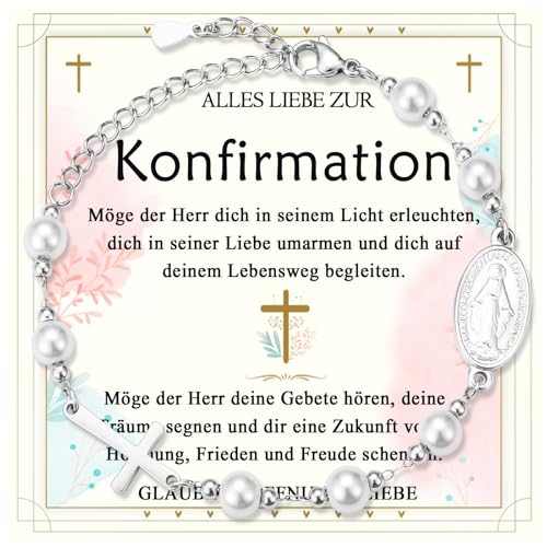 FAOMZQ Konfirmation Geschenk Mädchen, Konfirmation Armband für Mädchen, Konfirmationsgeschenk Mädchen, Liebevolles Geschenk zur Konfirmation für Tochter Patentochter Schwester Enkelin Nichte Freundin von FAOMZQ