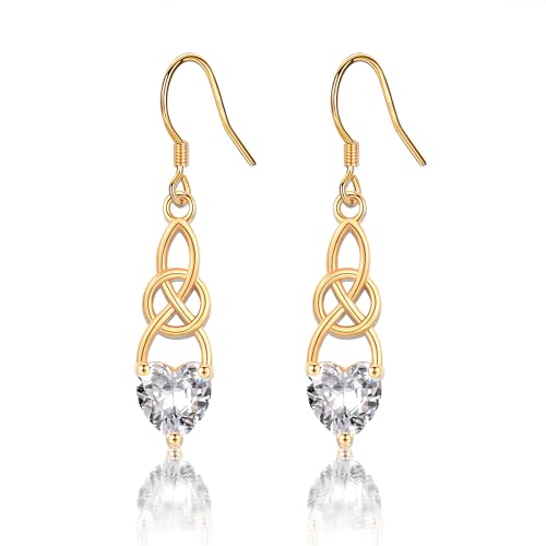 FAOMZQ Ohrringe Gold Hängend, Ohrringe Vergoldet Zirkonia Hängend Lang Schmuck Geschenke Damen Frauen von FAOMZQ