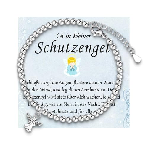 FAOMZQ Schutzengel Geschenke für Mädchen, Schutzengel Armband für Tochter Enkelin Schwester Nichte Freundin Patentochter zum Geburtstag Abschluss Weihnachten Taufe Firmung Kommunion von FAOMZQ