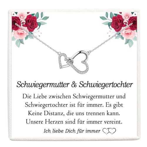 FAOMZQ Schwiegermutter und Schwiegertochter Sterling Silber Halskette - Sinnvolles Geschenk für Schwiegermama zum Muttertag, Geburtstag, Weihnachten von FAOMZQ