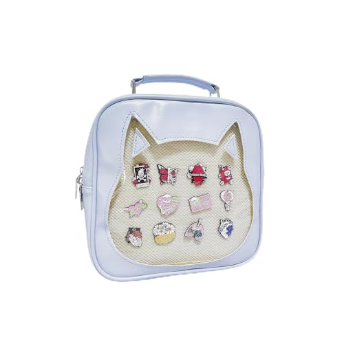 FAPIPOS Messenger Shoulder Bags for Anime Display Clear Handbags Pin Display Bag, C-Blau von FAPIPOS