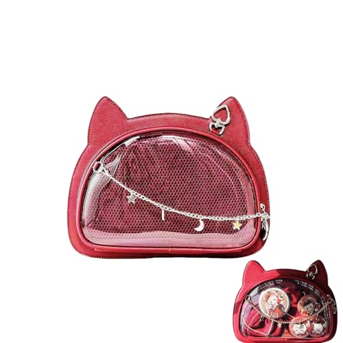 FAPIPOS Messenger Shoulder Bags for Anime Display Clear Handbags Pin Display Bag, D-rot von FAPIPOS