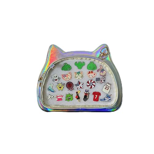 FAPIPOS Messenger Shoulder Bags for Anime Display Clear Handbags Pin Display Bag, D-silber FAPIPOS Messenger Shoulder Bags for Anime Display Clear Handbags Pin Display Bag, D-silber von FAPIPOS