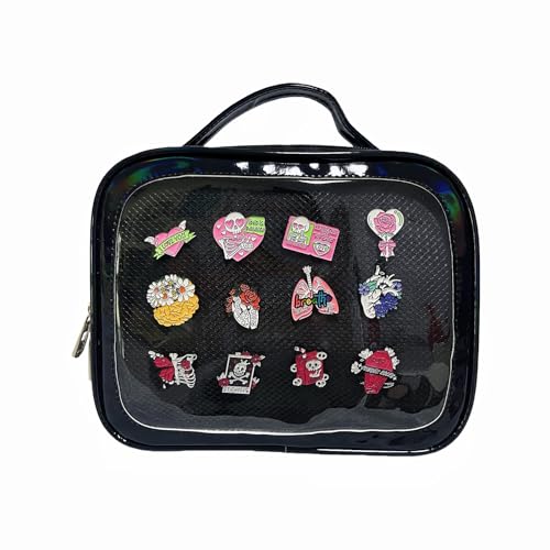 FAPIPOS Messenger Shoulder Bags for Anime Display Clear Handbags Pin Display Bag, F-schwarz FAPIPOS Messenger Shoulder Bags for Anime Display Clear Handbags Pin Display Bag, F-schwarz von FAPIPOS