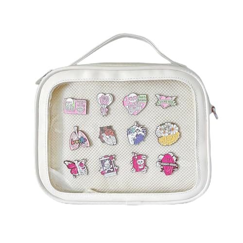 FAPIPOS Messenger Shoulder Bags for Anime Display Clear Handbags Pin Display Bag, F-weiß von FAPIPOS