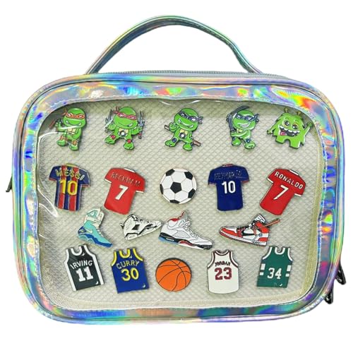 FAPIPOS Messenger Shoulder Bags for Anime Display Clear Handbags Pin Display Bag (F-Silber) von FAPIPOS