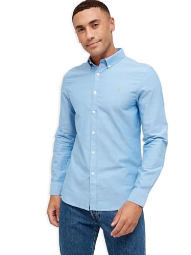 Farah Herren Brewer Shirt Hemd, Mittelblau, L von Farah