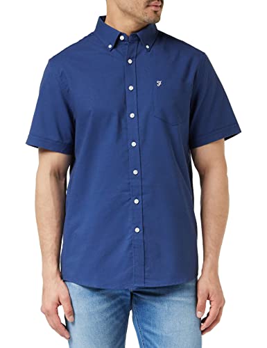 Farah Herren Drayton Oxford Baumwolle Hemd, Midnight Blue, XXL von Farah