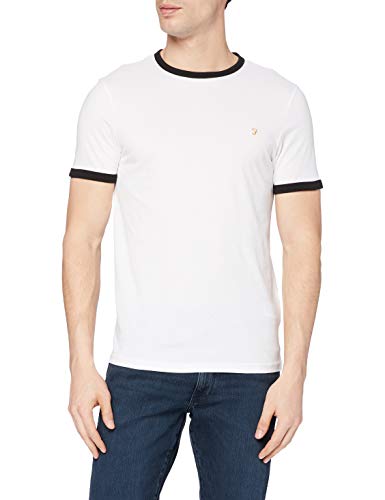 Farah Herren Groves Ringer T-Shirt, weiß, S von Farah