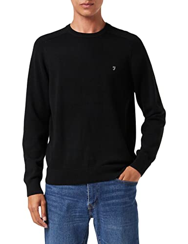 Farah Herren Stern Crew Sweatshirt, 001 Black, X Large von Farah
