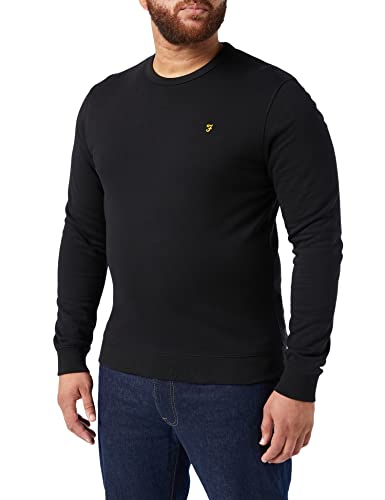 FARAH® Herren Tim Crew Sweatshirt, Schwarz,XL von Farah