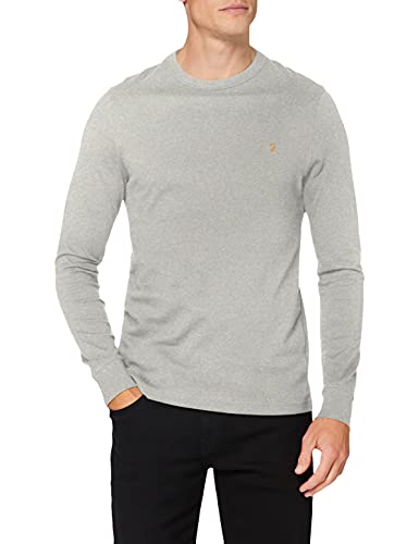 Farah Herren Worthington Langarm T-Shirt, grau, M von Farah