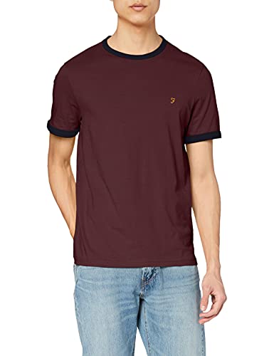 Farah Herren Groves Ringer T-Shirt, Rot, XXL von Farah