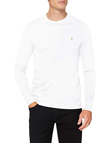 Farah Herren Worthington Langarm T-Shirt, weiß, XL von Farah