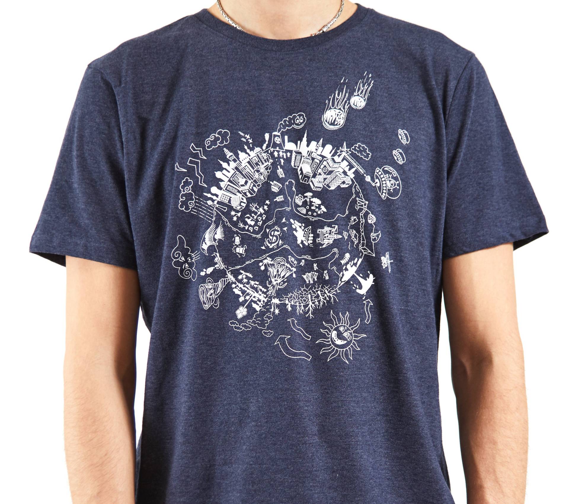 Farbspecht Bio Recycling Unisex T-Shirt L Blau Weiß Welt Farbspecht Bio Recycling Unisex T-Shirt L Blau Weiß Welt von FARBSPECHT