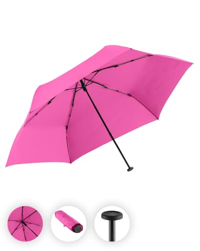 FARE Ultraleichter Mini-Taschenschirm Filigrain Only95 - Mit nur 95 Gramm der leichteste Regenschirm am Markt; Packmaß nur 20cm; perfekt für Jede Handtasche (Magenta) von FARE
