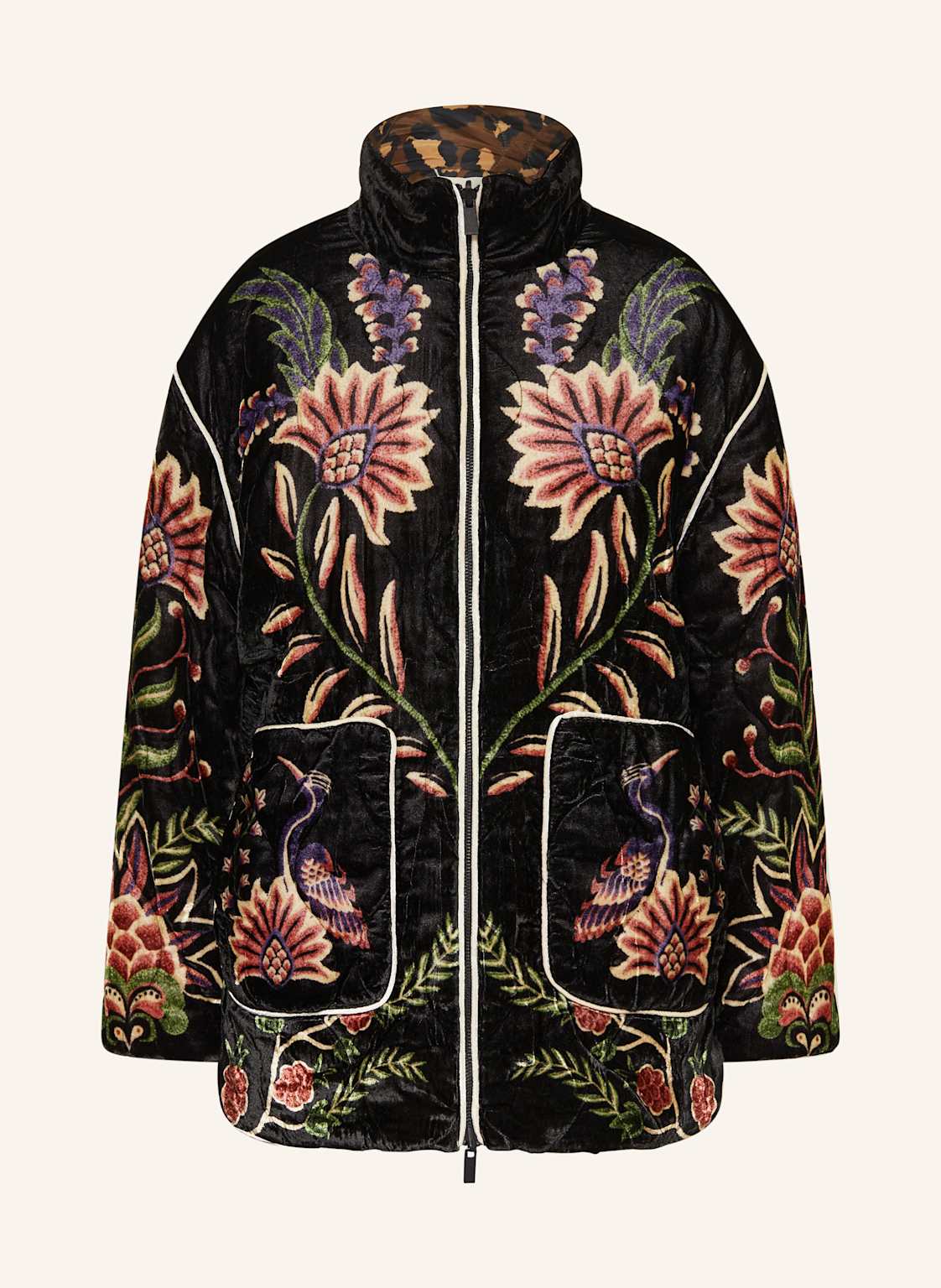 Farm Rio Steppjacke Marvelous Garden Zum Wenden schwarz von FARM RIO