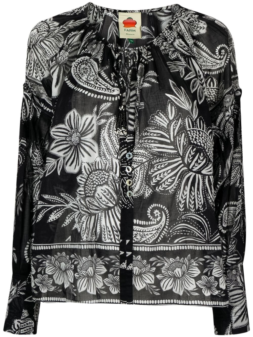 FARM Rio Bloom Bluse mit Paisley-Print - Schwarz von FARM Rio