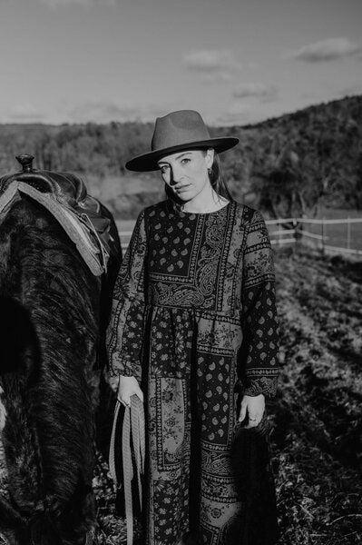 FARM UM'S HERZ Midikleid Foulard-Jacquard von FARM UM'S HERZ