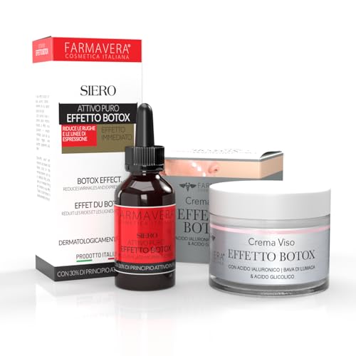 Set Skin Care Gesicht Fast Lifting Instant Gesicht mit Serum Falten Tiefe Poren erweiterte Poren und Augencreme Taschen Herren Damen Taschen und Augenringe von FARMAVERA COSMETICA ITALIANA
