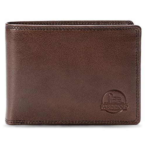 Farmhood Memphis Herren Leder Portemonnaie |12.5 cm große Geldbörse mit Karten-, Münz- und Steckfächer | Geldbeutel mit RFID Schutz von Farmhood