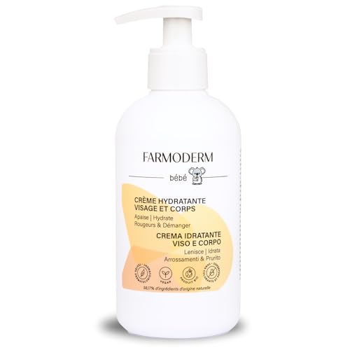 Farmoderm Tägliche beruhigende Babycreme - 98% natürlichen Inhaltsstoffen –feuchtigkeitsspendende Bio-Körper & Gesichtscreme für Babys – zur Vorbeugung & Beruhigung trockener Haut, Rötungen, Juckreiz von FARMODERM
