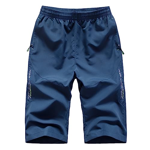 FARUTA 3/4 Hose Herren Sommer Schnelltrocknend Dreiviertel Hosen Herren Mit Reißverschlusstaschen Sporthose Herren Kurz Fitness Casual Shorts Herren C-Dark Blue XXL FARUTA 3/4 Hose Herren Sommer Schnelltrocknend Dreiviertel Hosen Herren Mit Reißverschlusstaschen Sporthose Herren Kurz Fitness Casual Shorts Herren C-Dark Blue XXL von FARUTA