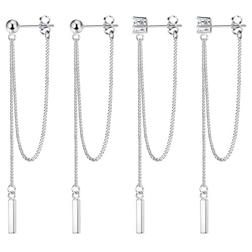 FASACCO 14K Kette Ohrringe für Frauen Baumelnde Ohrringe Chirurgenstahl Kugel CZ Baumeln Ohrringe, Edelstahl, Edelstahl FASACCO 14K Kette Ohrringe für Frauen Baumelnde Ohrringe Chirurgenstahl Kugel CZ Baumeln Ohrringe, Edelstahl, Edelstahl von FASACCO