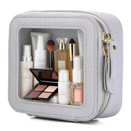 FASAOH Kleine transparente Make-up-Tasche, Reise-Kosmetiktasche, tragbarer Make-up-Organizer, Reisen, kompakte Autotasche für wichtige Dinge, transparente Kulturtasche mit Reißverschluss FASAOH Kleine transparente Make-up-Tasche, Reise-Kosmetiktasche, tragbarer Make-up-Organizer, Reisen, kompakte Autotasche für wichtige Dinge, transparente Kulturtasche mit Reißverschluss von FASAOH