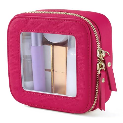 FASAOH Kleine transparente Make-up-Tasche, Reise-Kosmetiktasche, tragbarer Make-up-Organizer, Reisen, kompakte Autotasche für wichtige Dinge, transparente Kulturtasche mit Reißverschluss FASAOH Kleine transparente Make-up-Tasche, Reise-Kosmetiktasche, tragbarer Make-up-Organizer, Reisen, kompakte Autotasche für wichtige Dinge, transparente Kulturtasche mit Reißverschluss von FASAOH