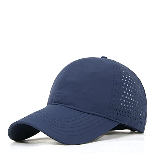 FASECKS Sommer Mesh Baseball Cap für Herren/Damen, Trucker Soft Top Atmungsaktive Mütze, Outdoor Casual Reise Peak Cap, dunkelblau, 60 von FASECKS