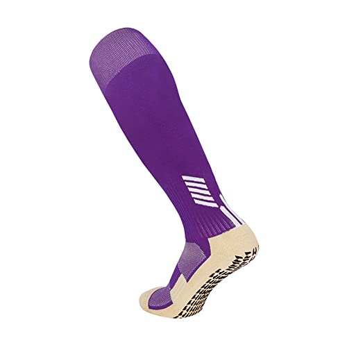 Herren-Fußballsocken, rutschfest, kniehoch, für Teamsport, violett, Einheitsgröße von FASECKS