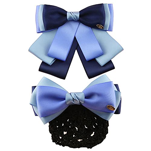 FASELE Fliege + Haarspange mit Schlauchschal für Damen und Mädchen, Schleife, Arbeits-Haarnetze, 2 Stück, Anzug Hemd Krawatte für Frauen, Uniform von FASELE