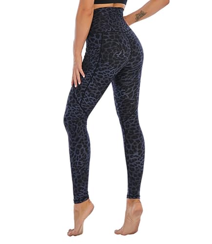FASH-ICONS Damen Leggings High Waist Yoga Pants Buttery-Soft Workout Laufhose, Blauer Leopard, L FASH-ICONS Damen Leggings High Waist Yoga Pants Buttery-Soft Workout Laufhose, Blauer Leopard, L von FASH-ICONS