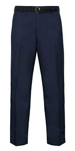 FASHION 7STAR Herrenhose für Büro, Business, Arbeitshose, Erwachsene, formelle Tasche mit Gürtel, Hose, navy, 48W x 31L von FASHION 7STAR