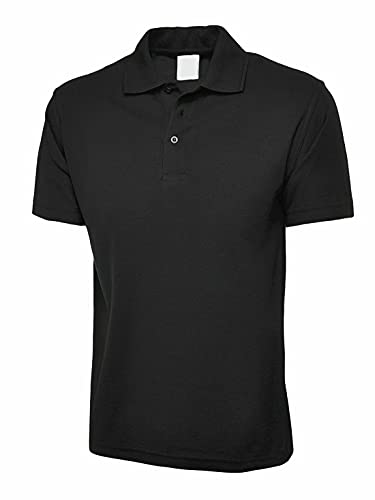 Herren T-Shirt, kurzärmelig, mit Kragen, leicht, Arbeitskleidung, schwarz, 4X-Groß von FASHION 7STAR