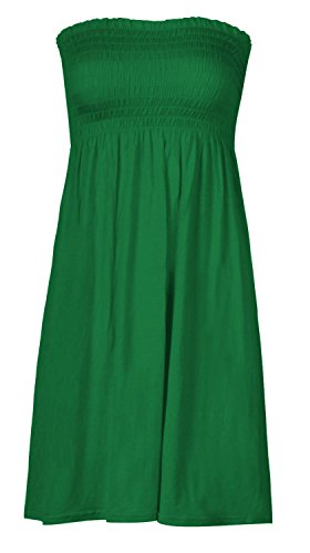 FASHION BOUTIQUE Damen Kleid, ärmellos, mit Bandeau-Oberteil, Größe 36-48 - XX-Large (46-48), Grün von FASHION BOUTIQUE